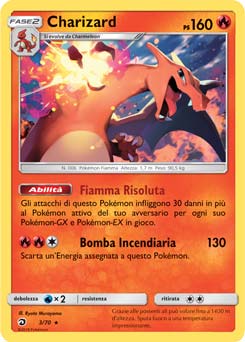 Charizard 3/70 Promo - ITA - Mint - Sole e Luna - Trionfo dei Draghi - Carta Pokemon