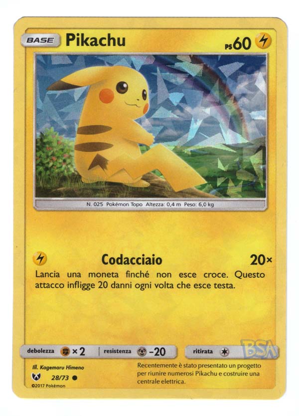 Pokemon Pikachu Card Pokemon Card: PIKACHU 28/73 HOLO - Sun & Moon Mosaic, Near Mint, SL3.5 (English) Blue Hat Pokemon Pikachu Card Pokemon Card: PIKACHU 28/73 HOLO - Sun & Moon Mosaic, Near Mint, SL3.5 (English) Blue Hat