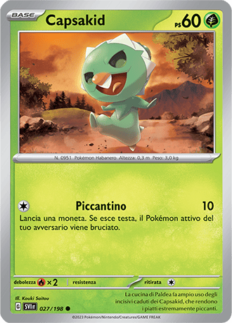 capsakid pokemon card Pokemon TCG - SV4a - 020/190 (Reverse)