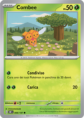 combee pokemon card Combee 008/197 - ITA - Near Mint - Scarlatto e Violetto
