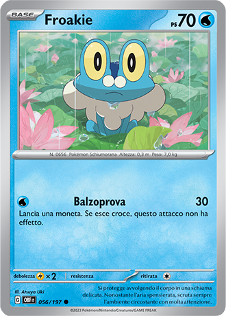 Froakie 056/197 Reverse Holo - ITA - Near Mint - Scarlatto e Violetto Froakie 056/197 Reverse Holo - ITA - Near Mint - Scarlatto e Violetto