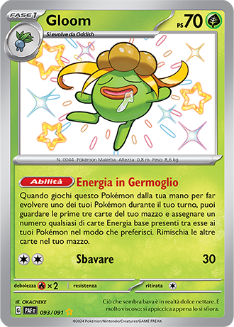 shiny gloom pokemon card Gloom Shiny 093/091 - ITA - Near Mint - Scarlatto e Violetto