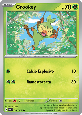 grookey pokemon card holographic Grookey 014/167 Reverse Holo Comune - ITA - Near Mint