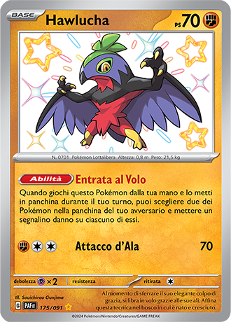 Hawlucha Shiny 175/091 - ITA - Near Mint - Scarlatto e Violetto