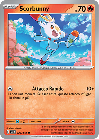 scorbunny pokemon card holographic Scorbunny 026/142 Reverse Holo - ITA - Near Mint