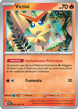 victini pokemon card holographic Victini 021/191 Reverse Holo - ITA - Near Mint