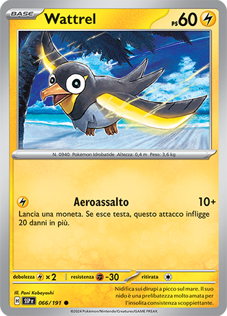 Wattrel [AR] 105/101 SV6 Maschera Del Cambiamento Carta Pokemon - Foto 9