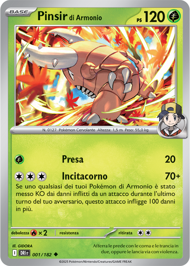 Pinsir di Armonio 001/182 Reverse Holo - ITA - Near Mint - Scarlatto e Violetto - Rivali Predestinati - Carta Pokemon