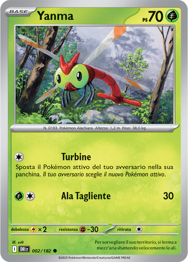 Yanma 002/182 Reverse Holo - ITA - Near Mint - Scarlatto e Violetto - Rivali Predestinati - Carta Pokemon