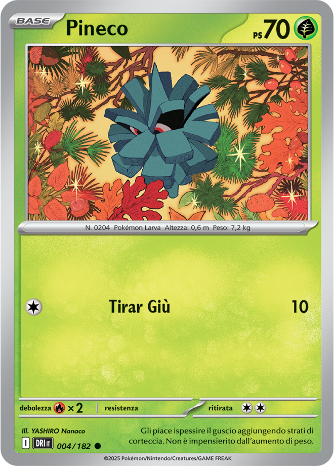 Pineco 004/182 Reverse Holo - ITA - Near Mint - Scarlatto e Violetto - Rivali Predestinati - Carta Pokemon
