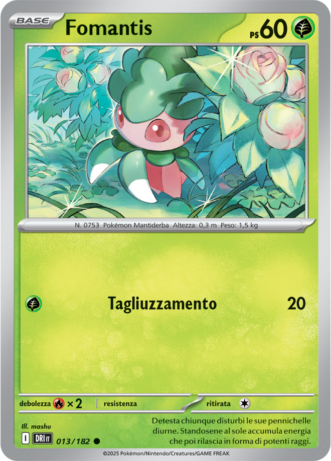 Fomantis DRI 013/182 - ITA - Near Mint - Scarlatto e Violetto - Rivali Predestinati - Carta Pokemon