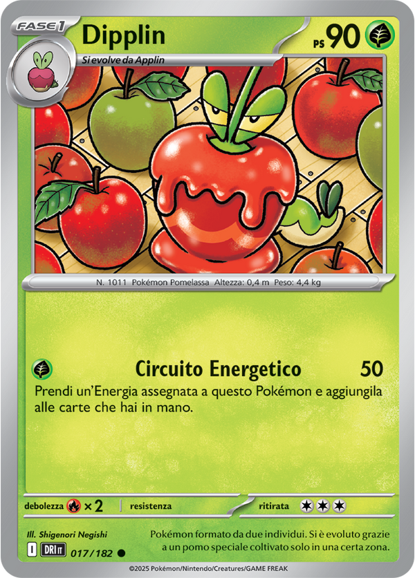 Dipplin 017/182 Reverse Holo - ITA - Near Mint - Scarlatto e Violetto - Rivali Predestinati - Carta Pokemon