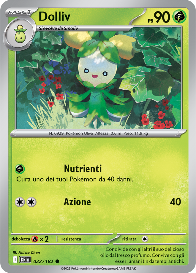 Dolliv DRI 022/182 - ITA - Near Mint - Scarlatto e Violetto - Rivali Predestinati - Carta Pokemon
