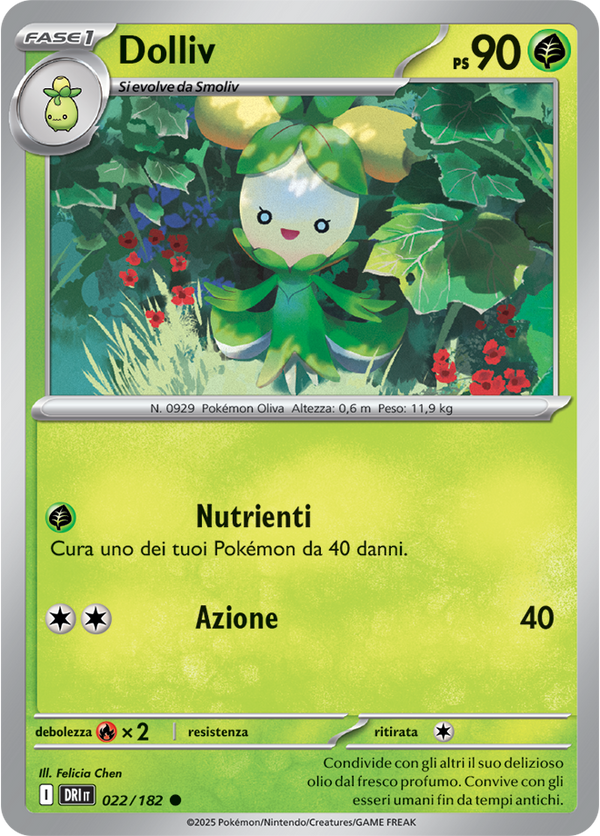 Dolliv 022/182 Reverse Holo - ITA - Near Mint - Scarlatto e Violetto - Rivali Predestinati - Carta Pokemon