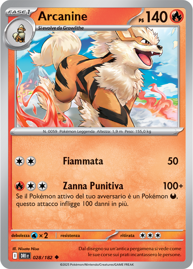 Arcanine 028/182 - ITA - Near Mint - Scarlatto e Violetto - Rivali Predestinati - Carta Pokemon