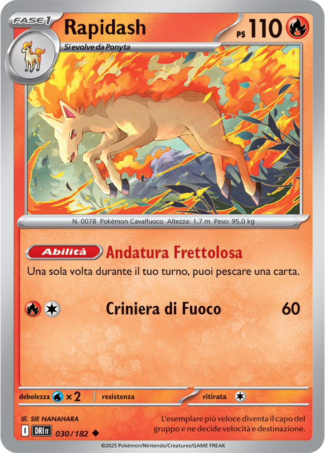Rapidash 030/182 - ITA - Near Mint - Scarlatto e Violetto - Rivali Predestinati - Carta Pokemon