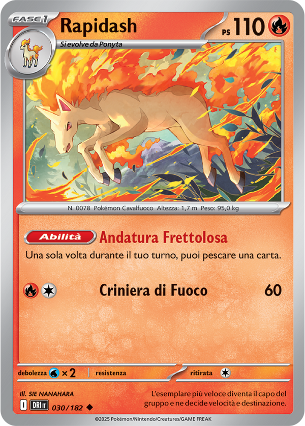 Rapidash 030/182 Reverse Holo - ITA - Near Mint - Scarlatto e Violetto - Rivali Predestinati - Carta Pokemon