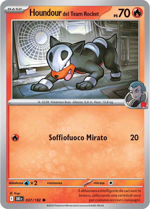 Houndour del Team Rocket 037/182 Reverse Holo - ITA - Near Mint - Scarlatto e Violetto - Rivali Predestinati - Carta Pokemon