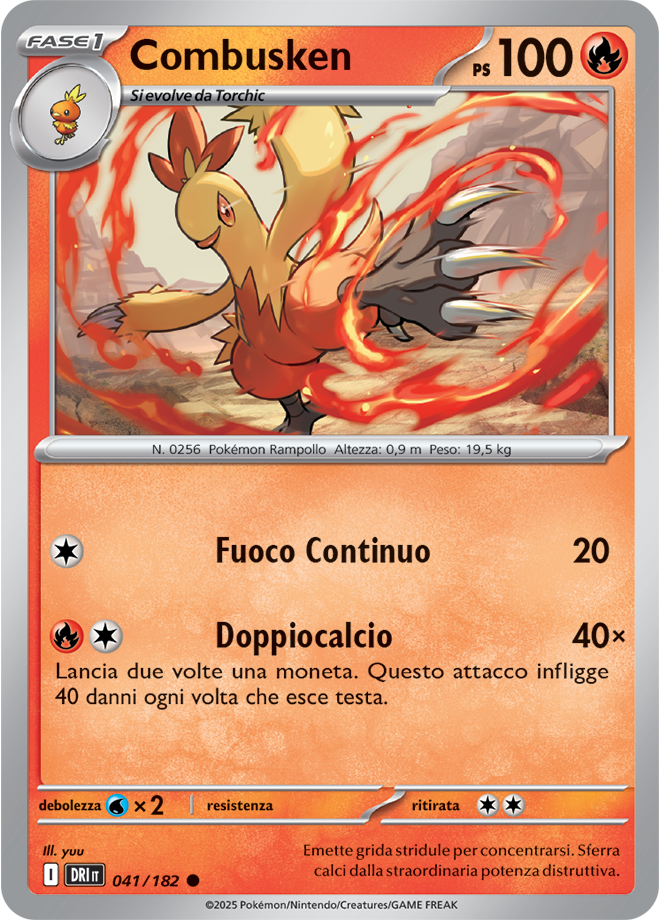Combusken 041/182 - ITA - Near Mint - Scarlatto e Violetto - Rivali Predestinati - Carta Pokemon