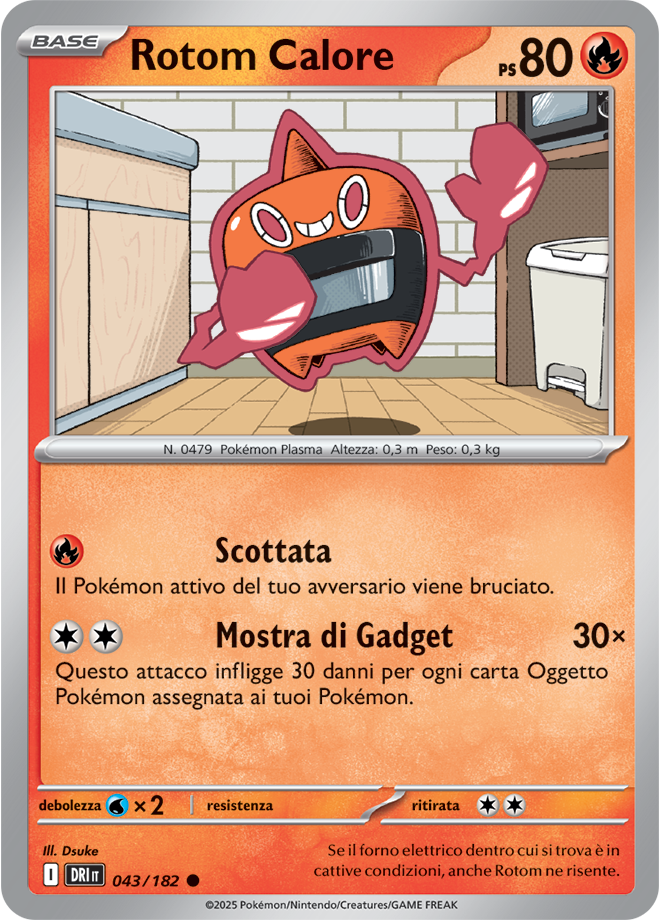 Rotom Calore 043/182 Reverse Holo - ITA - Near Mint - Scarlatto e Violetto - Rivali Predestinati - Carta Pokemon