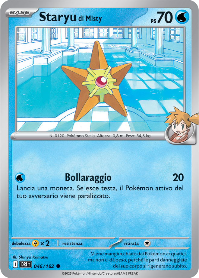 Staryu di Misty 046/182 - ITA - Near Mint - Scarlatto e Violetto - Rivali Predestinati - Carta Pokemon