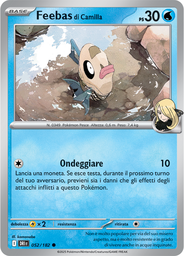Feebas di Camilla 052/182 - ITA - Near Mint - Scarlatto e Violetto - Rivali Predestinati - Carta Pokemon