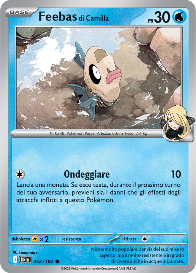 Feebas di Camilla 052/182 - ITA - Near Mint - Scarlatto e Violetto - Rivali Predestinati - Carta Pokemon