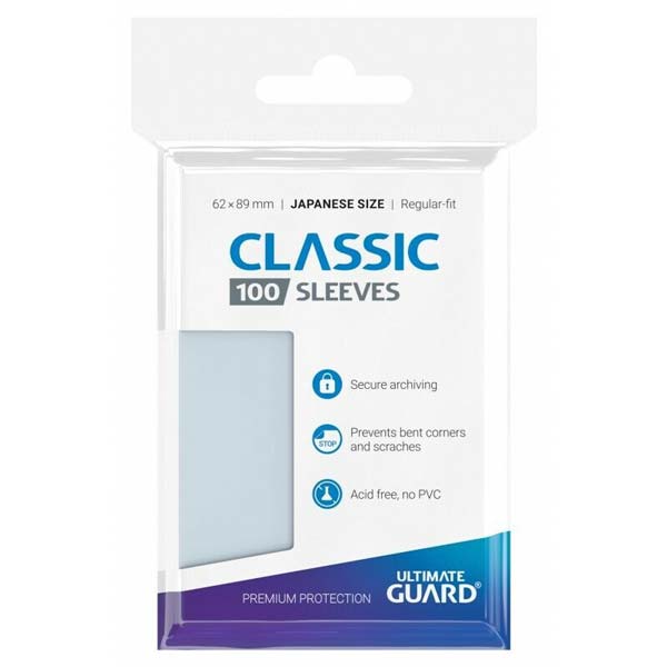 100 Bustine protettive Sleeves ULTIMATE GUARD Japanese Size Regular Fit 62 x 89 mm Trasparenti