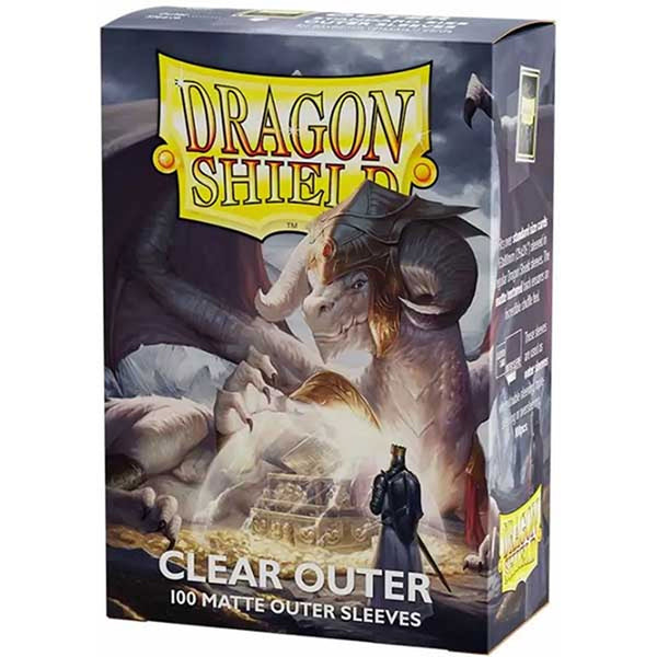 100 Bustine protettive Clear Sleeves DRAGON SHIELD Outer Standard Size 69,5 x 95 mm Trasparente
