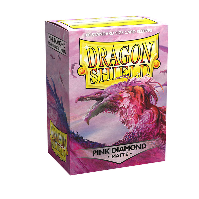 100 Bustine protettive Pink Diamond Matte Sleeves DRAGON SHIELD Standard Size 66,5 x 92,5 mm Rosa Diamante