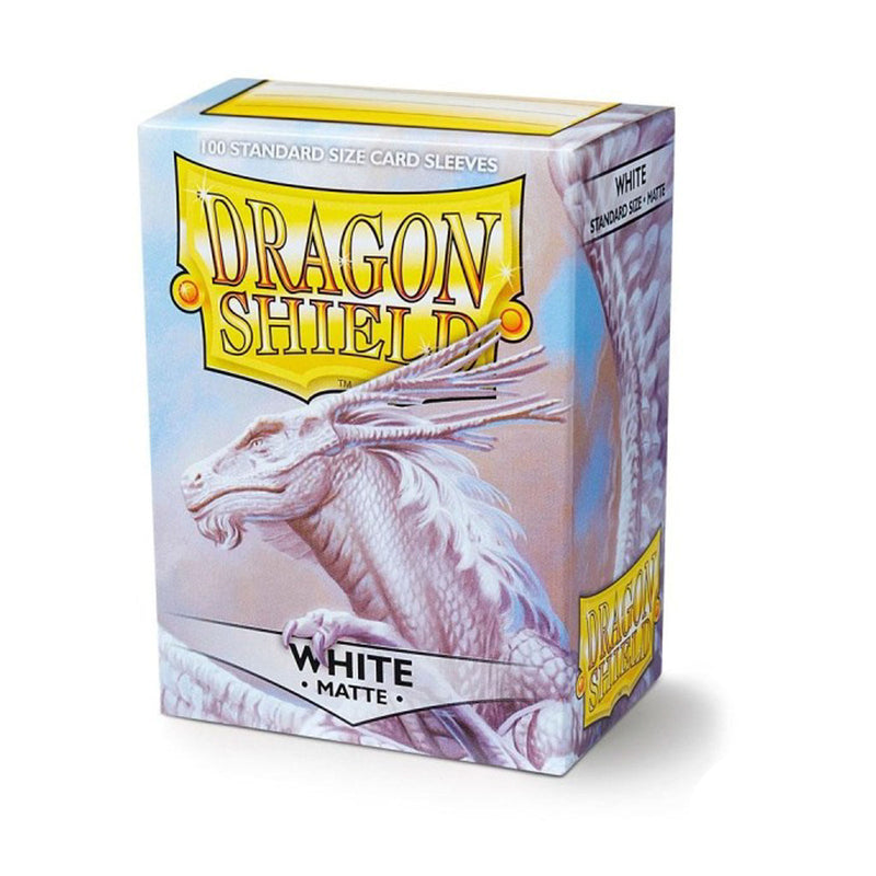 100 Bustine protettive White Matte Sleeves DRAGON SHIELD Standard Size 66,5 x 92,5 mm Bianco