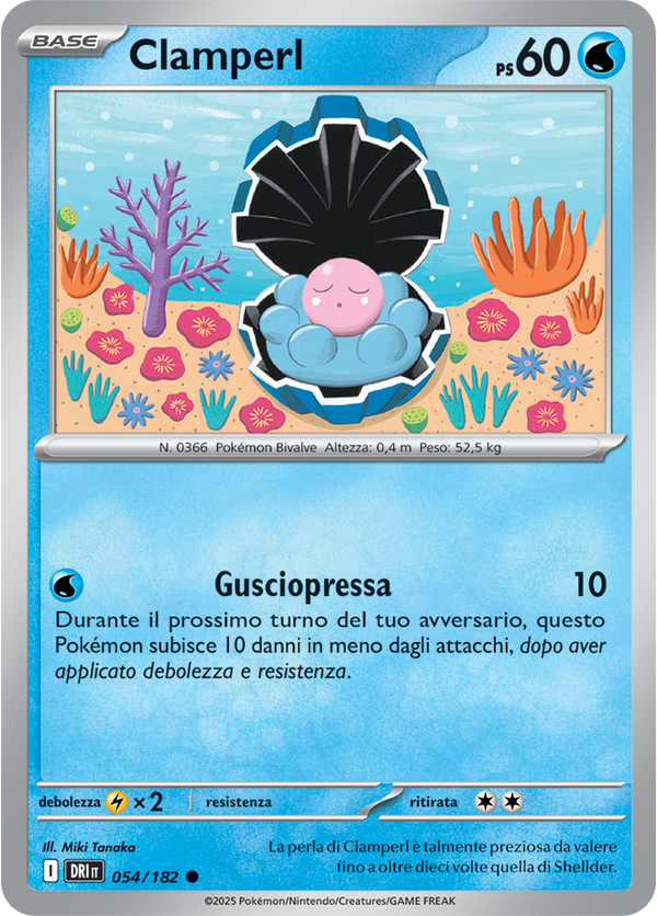 Clamperl 054/182 Reverse Holo - ITA - Near Mint - Scarlatto e Violetto - Rivali Predestinati - Carta Pokemon