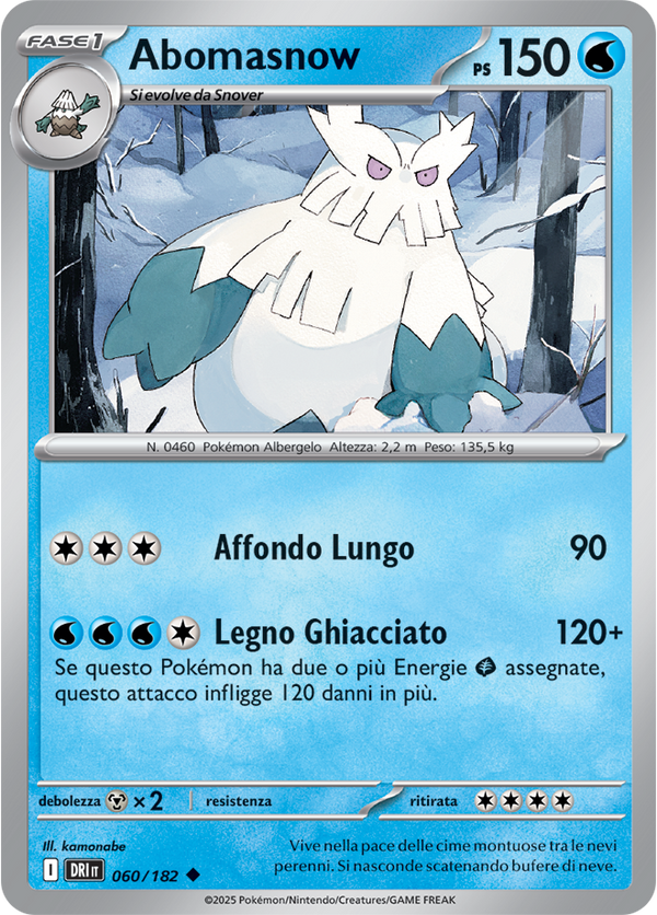 Abomasnow 060/182 Reverse Holo - ITA - Near Mint - Scarlatto e Violetto - Rivali Predestinati - Carta Pokemon