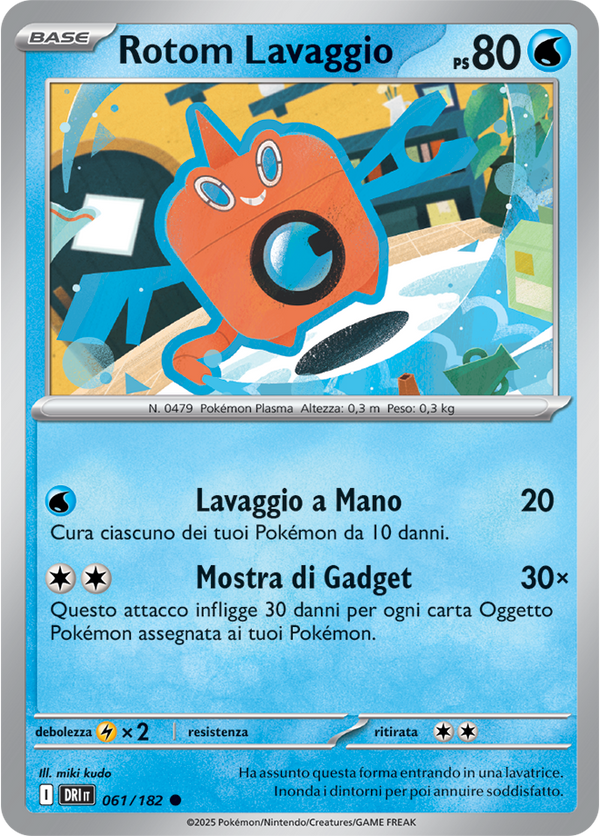 Rotom Lavaggio 061/182 Reverse Holo - ITA - Near Mint - Scarlatto e Violetto - Rivali Predestinati - Carta Pokemon