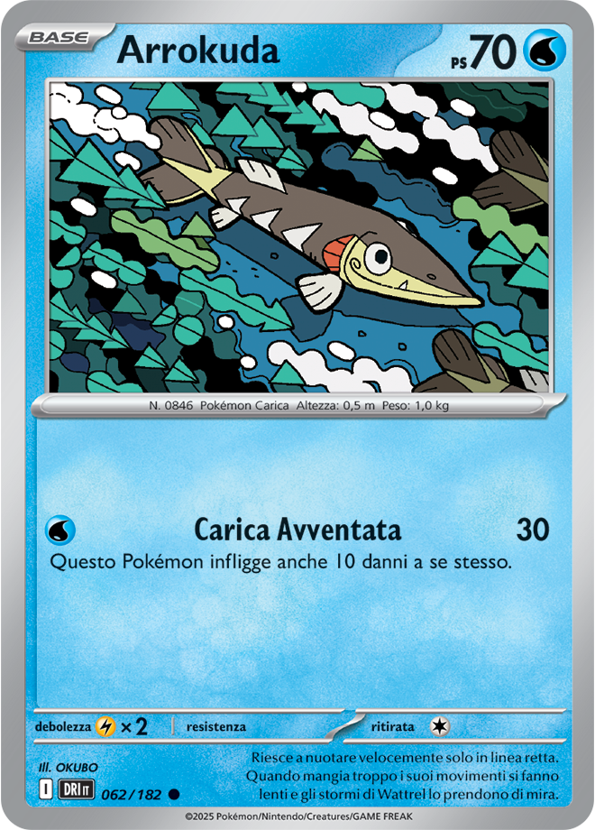 Arrokuda 062/182 - ITA - Near Mint - Scarlatto e Violetto - Rivali Predestinati - Carta Pokemon