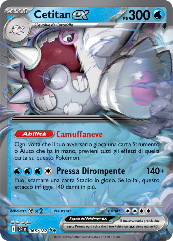 Cetitan-ex DRI 065/182 - ITA - Near Mint - Scarlatto e Violetto - Rivali Predestinati - Carta Pokemon