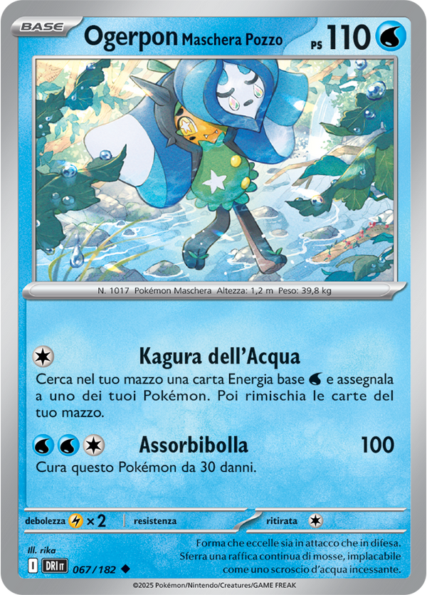 Ogerpon Maschera Pozzo DRI 067/182 - ITA - Near Mint - Scarlatto e Violetto - Rivali Predestinati - Carta Pokemon