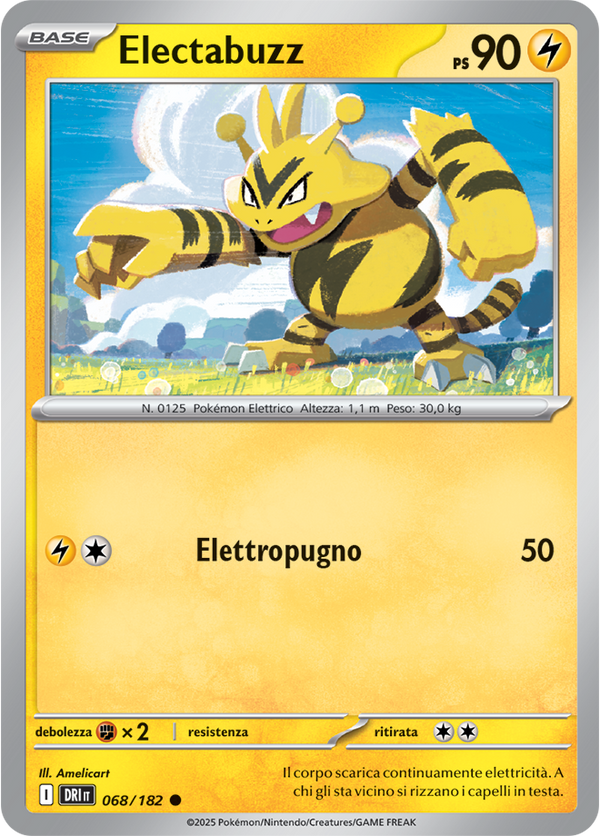 Electabuzz DRI 068/182 - ITA - Near Mint - Scarlatto e Violetto - Rivali Predestinati - Carta Pokemon
