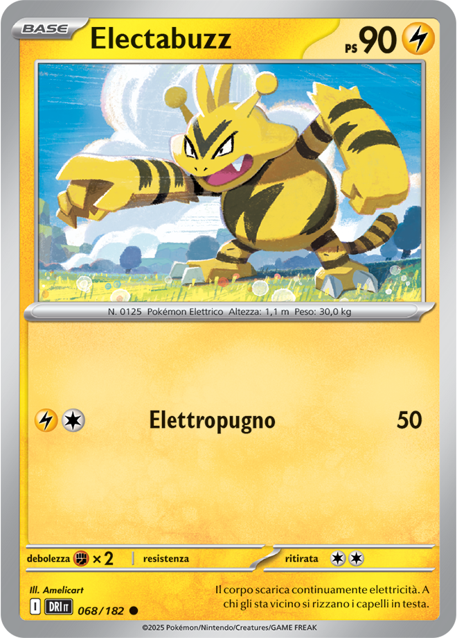 Electabuzz DRI 068/182 - ITA - Near Mint - Scarlatto e Violetto - Rivali Predestinati - Carta Pokemon