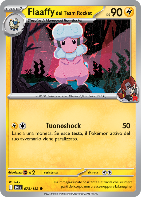 Flaaffy del Team Rocket DRI 073/182 - ITA - Near Mint - Scarlatto e Violetto - Rivali Predestinati - Carta Pokemon