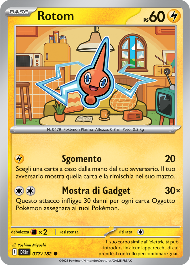 Rotom DRI 077/182 Reverse Holo - ITA - Near Mint - Scarlatto e Violetto - Rivali Predestinati - Carta Pokemon