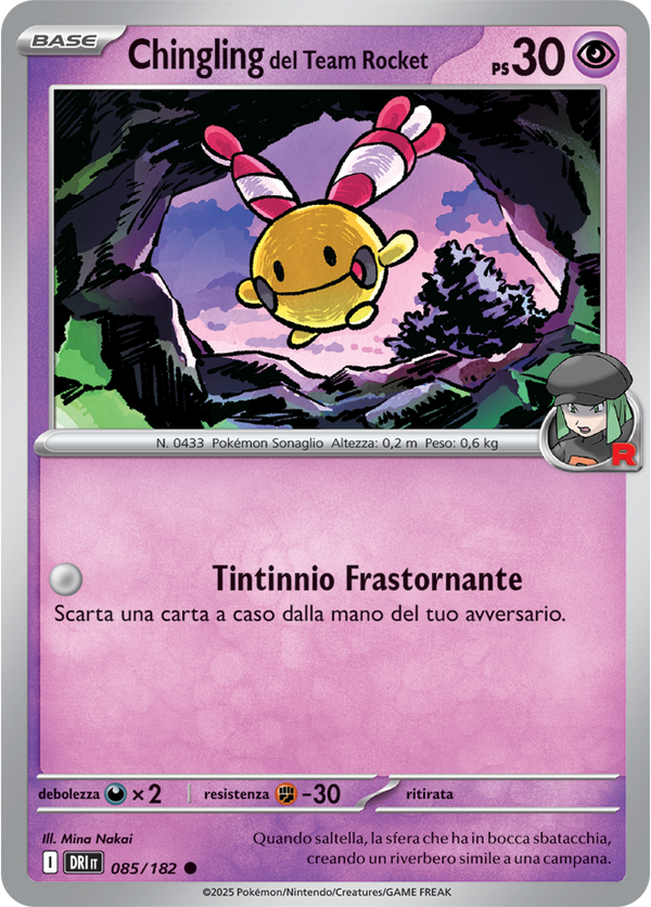 Chingling del Team Rocket 085/182 - ITA - Near Mint - Scarlatto e Violetto - Rivali Predestinati - Carta Pokemon