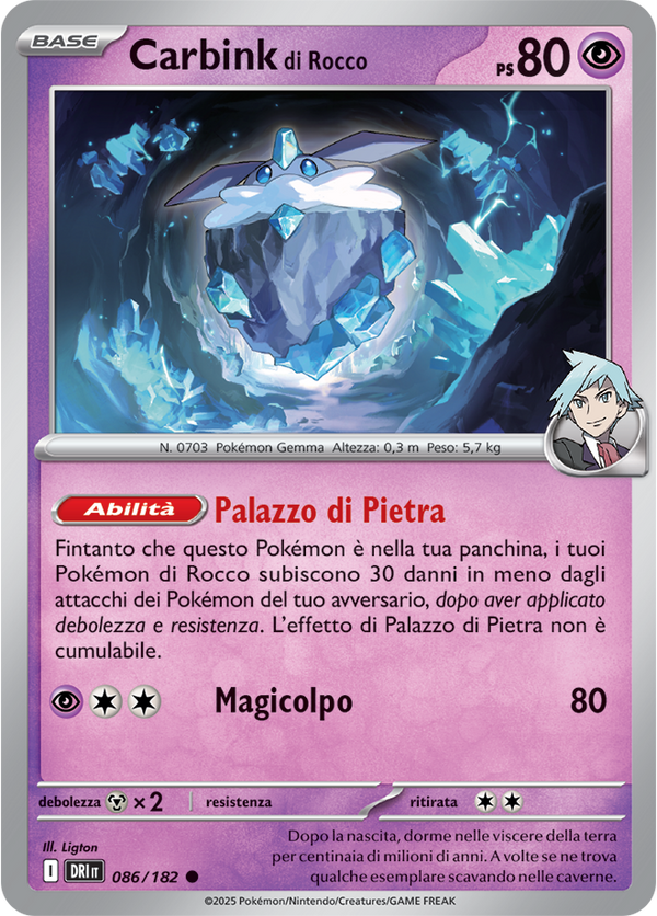 Carbink di Rocco 086/182 - ITA - Near Mint - Scarlatto e Violetto - Rivali Predestinati - Carta Pokemon