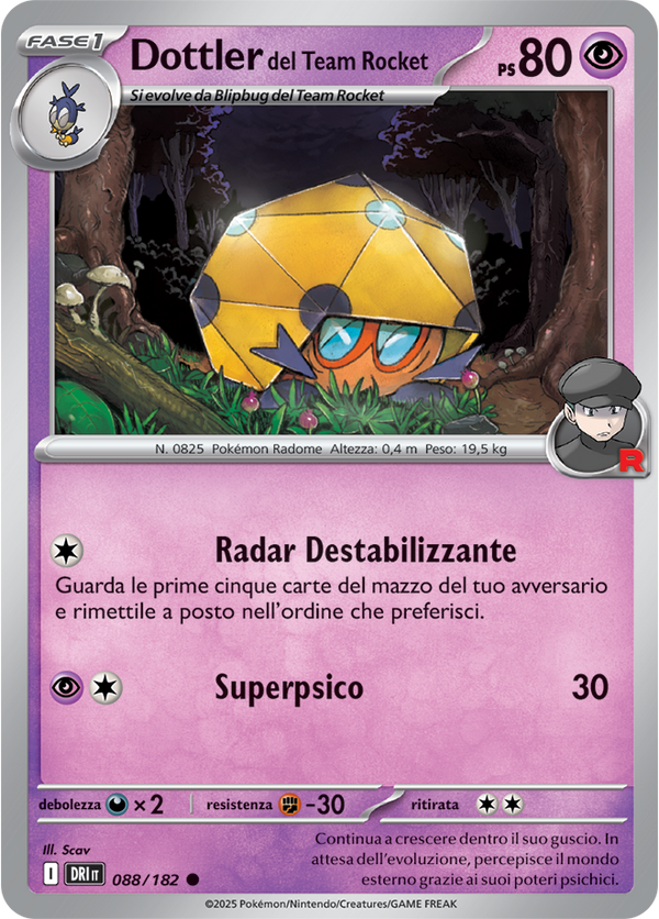 Dottler del Team Rocket DRI 088/182 - ITA - Near Mint - Scarlatto e Violetto - Rivali Predestinati - Carta Pokemon