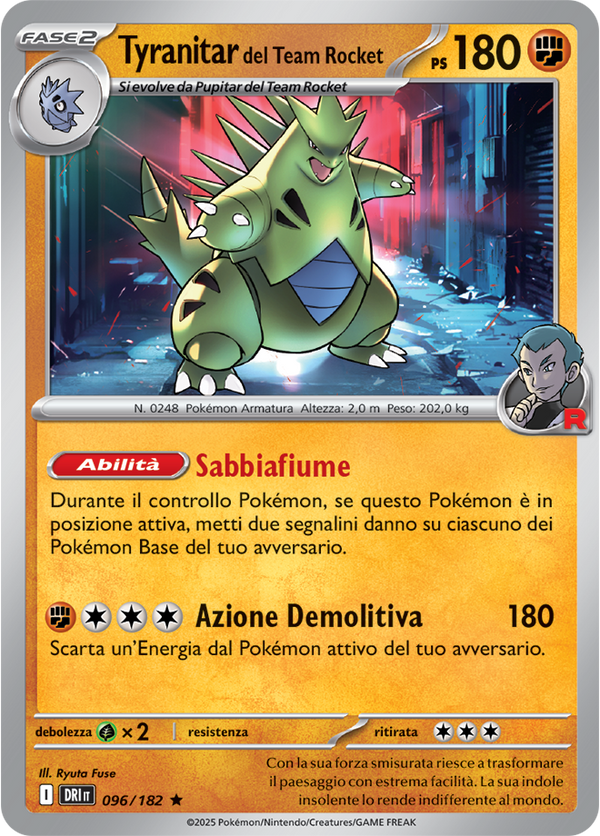 Tyranitar del Team Rocket DRI 096/182 Holo - ITA - Near Mint - Scarlatto e Violetto - Rivali Predestinati - Carta Pokemon