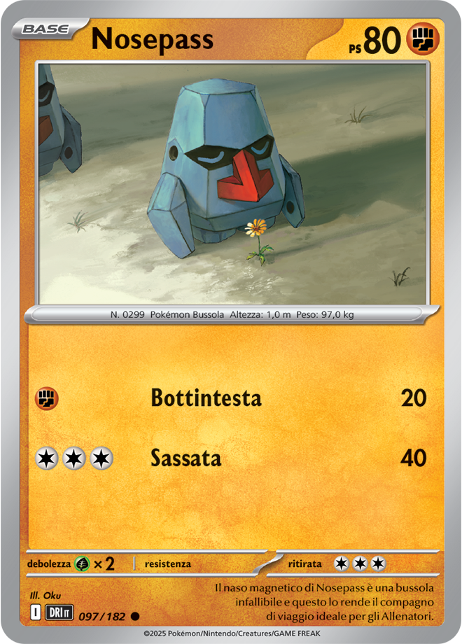 Nosepass 097/182 Reverse Holo - ITA - Near Mint - Scarlatto e Violetto - Rivali Predestinati - Carta Pokemon