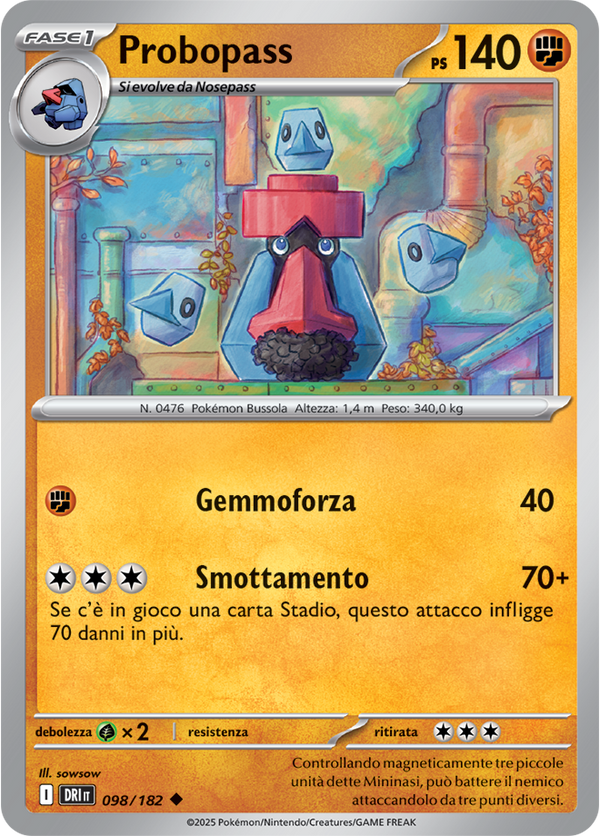Probopass DRI 098/182 - ITA - Near Mint - Scarlatto e Violetto - Rivali Predestinati - Carta Pokemon