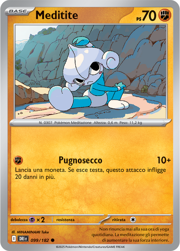 Meditite 099/182 Reverse Holo - ITA - Near Mint - Scarlatto e Violetto - Rivali Predestinati - Carta Pokemon