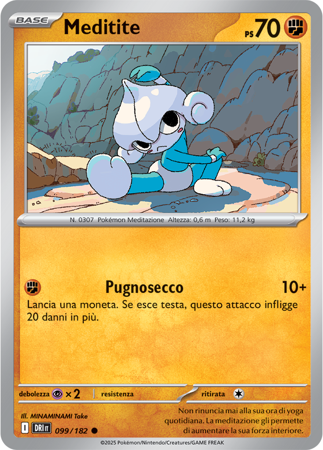 Meditite 099/182 Reverse Holo - ITA - Near Mint - Scarlatto e Violetto - Rivali Predestinati - Carta Pokemon