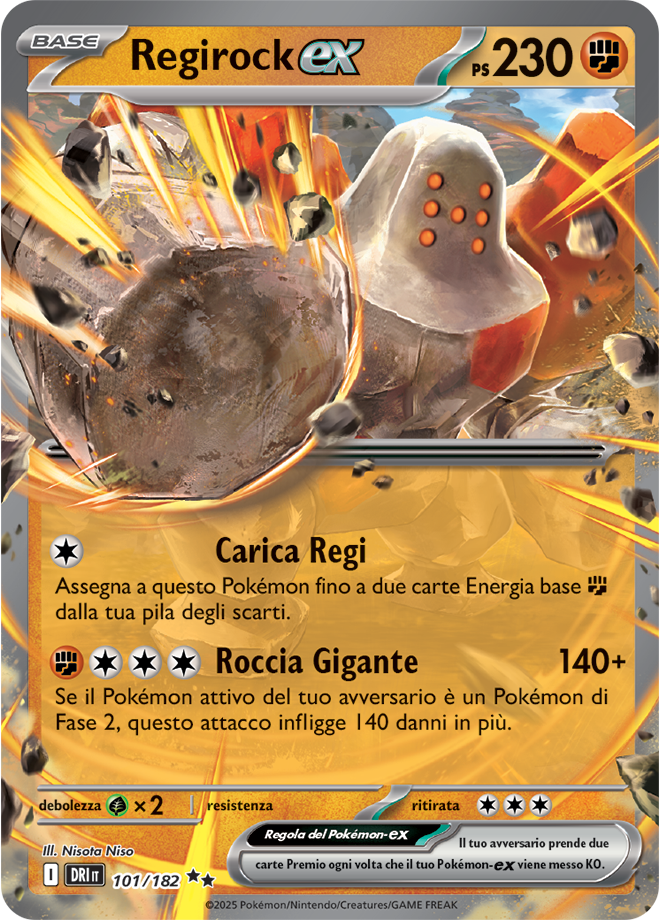 Regirock-ex 101/182 - ITA - Near Mint - Scarlatto e Violetto - Rivali Predestinati - Carta Pokemon